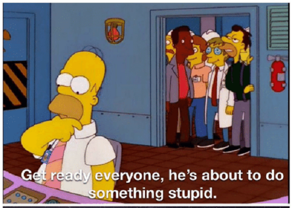 Homer doing stupid