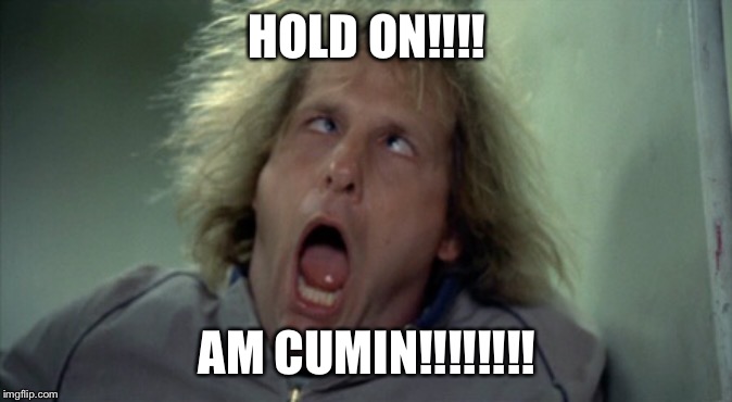 Scary Harry Meme | HOLD ON!!!! AM CUMIN!!!!!!!! | image tagged in memes,scary harry | made w/ Imgflip meme maker