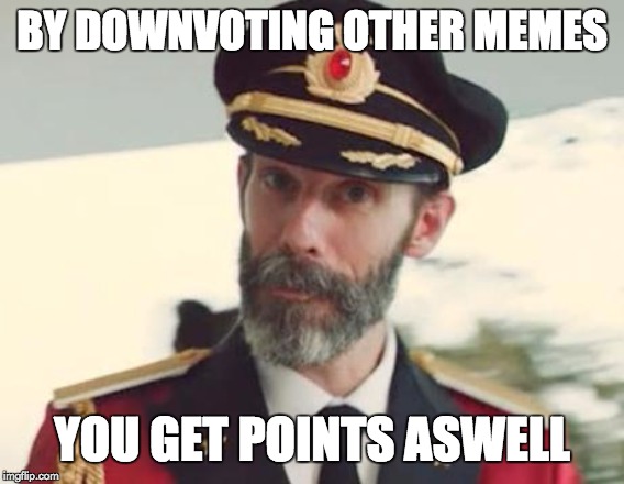 Captain Obvious | BY DOWNVOTING OTHER MEMES; YOU GET POINTS ASWELL | image tagged in captain obvious | made w/ Imgflip meme maker