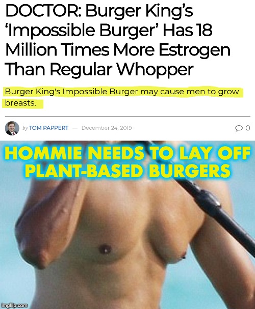 HOMMIE NEEDS TO LAY OFF
PLANT-BASED BURGERS | made w/ Imgflip meme maker