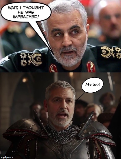 Soleimani and Clooney | image tagged in george clooney | made w/ Imgflip meme maker