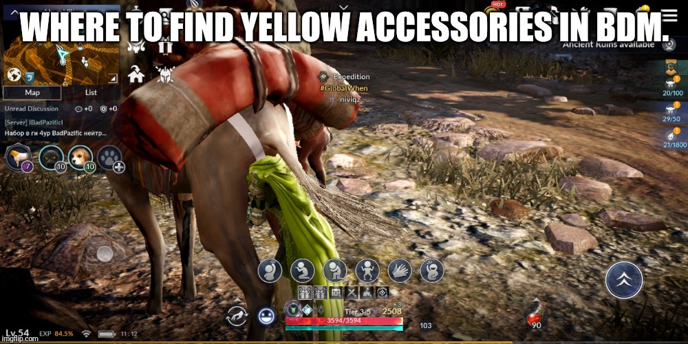 WHERE TO FIND YELLOW ACCESSORIES IN BDM. | made w/ Imgflip meme maker