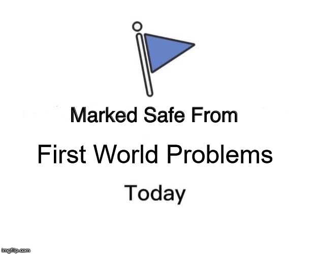 Marked Safe From Meme | First World Problems | image tagged in memes,marked safe from | made w/ Imgflip meme maker