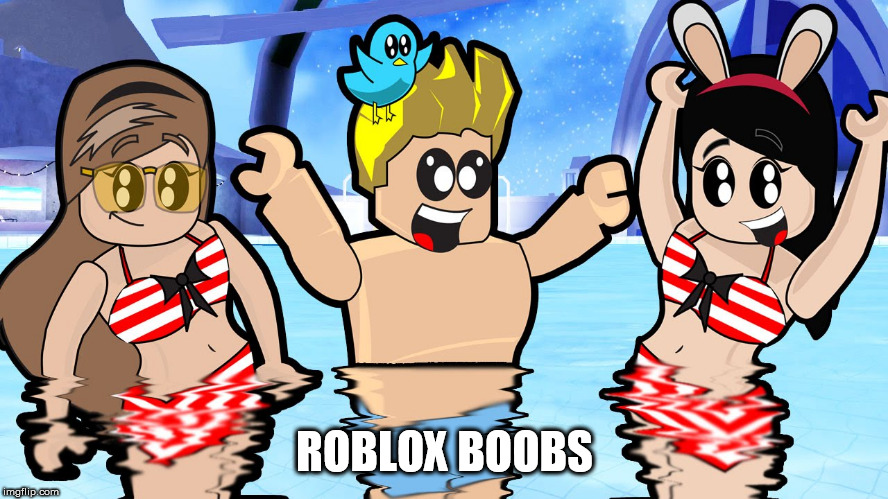 not really hentai /ecchi but.. | ROBLOX BOOBS | image tagged in roblox,boobs,cartoon | made w/ Imgflip meme maker