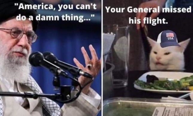 Your general missed his flight, dumbass! | image tagged in solameany,iran,bomb iran,khomeany,radical islam,ragheads | made w/ Imgflip meme maker