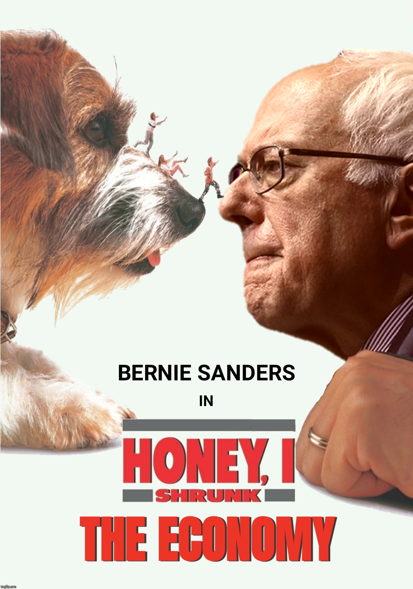 Bad Photoshop Sunday presents:  It was in the pool!!! | B | image tagged in bad photoshop sunday,honey i shrunk the kids,bernie sanders,the economy | made w/ Imgflip meme maker