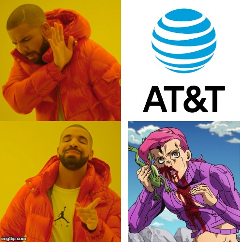 Which cell provider is better? | image tagged in memes,drake hotline bling,jojo's bizarre adventure,jojo | made w/ Imgflip meme maker