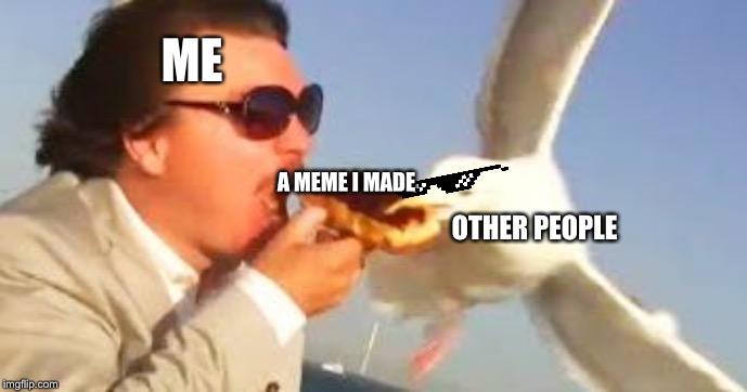 swiping seagull | ME; A MEME I MADE; OTHER PEOPLE | image tagged in swiping seagull | made w/ Imgflip meme maker