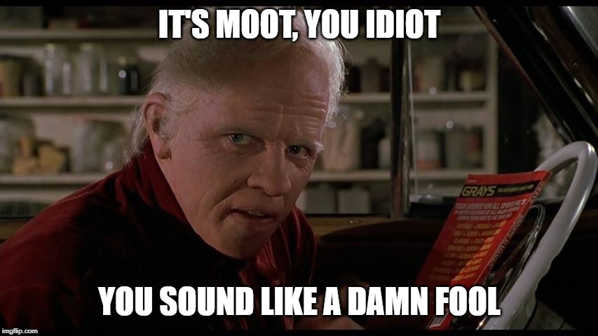 IT'S MOOT, YOU IDIOT YOU SOUND LIKE A DAMN FOOL | made w/ Imgflip meme maker
