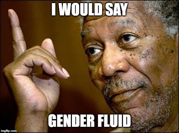 This Morgan Freeman | I WOULD SAY GENDER FLUID | image tagged in this morgan freeman | made w/ Imgflip meme maker
