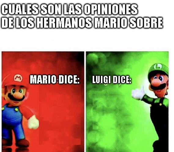 la opinion de los hermanos mario Blank Meme Template