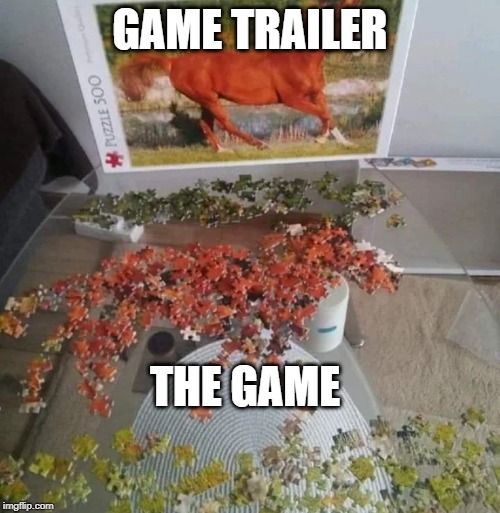 Horse Puzzle | GAME TRAILER; THE GAME | image tagged in horse puzzle | made w/ Imgflip meme maker