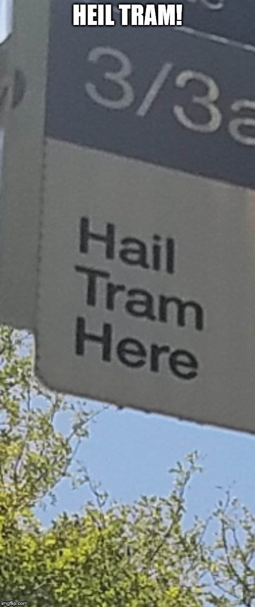 Heil Tram | HEIL TRAM! | image tagged in funny | made w/ Imgflip meme maker