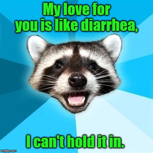 Lame Pun Coon Meme | My love for you is like diarrhea, I can't hold it in. | image tagged in memes,lame pun coon | made w/ Imgflip meme maker