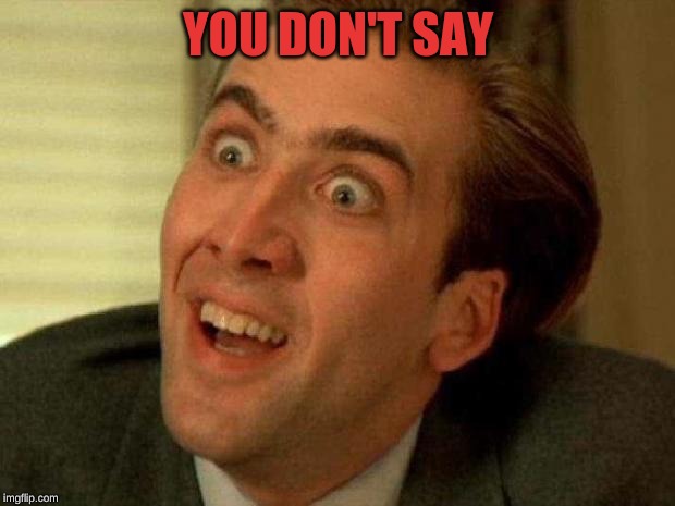 Nicolas cage | YOU DON'T SAY | image tagged in nicolas cage | made w/ Imgflip meme maker