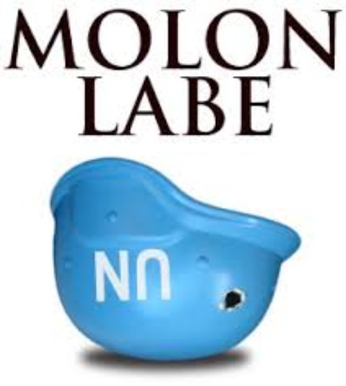 Blue Helmets make great targets | image tagged in molon labe,come and get it,come and take it,united nations,monroe doctrine,treason | made w/ Imgflip meme maker