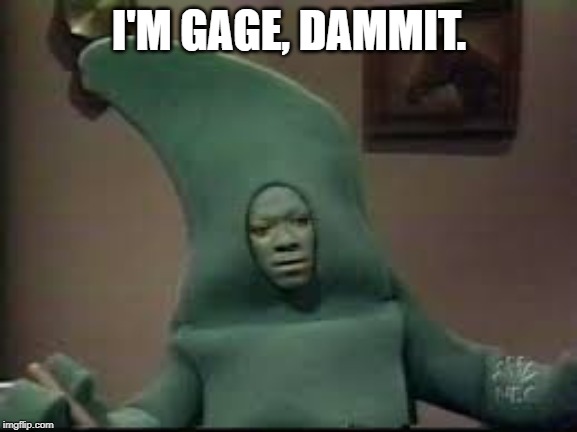 Gumby Gage | I'M GAGE, DAMMIT. | image tagged in funny | made w/ Imgflip meme maker