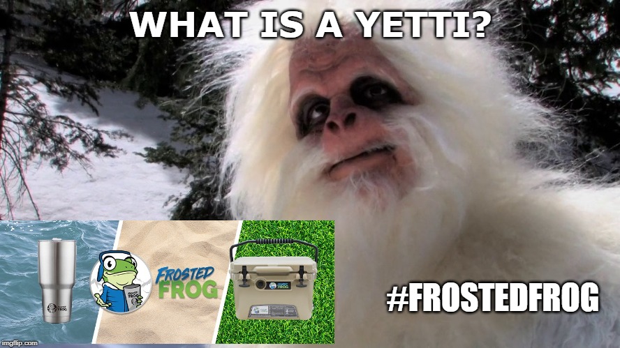 Froste Frog | WHAT IS A YETTI? #FROSTEDFROG | image tagged in funny memes,freezing cold | made w/ Imgflip meme maker