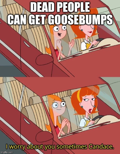 I worry about you sometimes Candace | DEAD PEOPLE CAN GET GOOSEBUMPS | image tagged in i worry about you sometimes candace | made w/ Imgflip meme maker