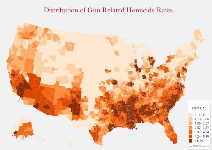 Gun related homicides by county (U.S.) Blank Meme Template