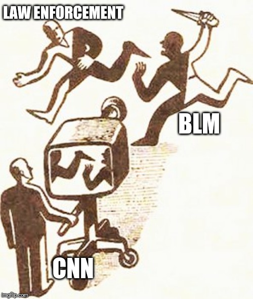 Actual Media | LAW ENFORCEMENT; BLM; CNN | image tagged in actual media | made w/ Imgflip meme maker