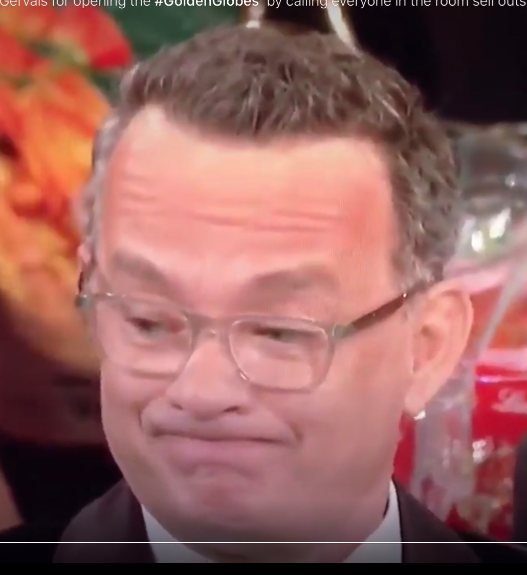 High Quality Tom Hanks after Gervais goes off Blank Meme Template