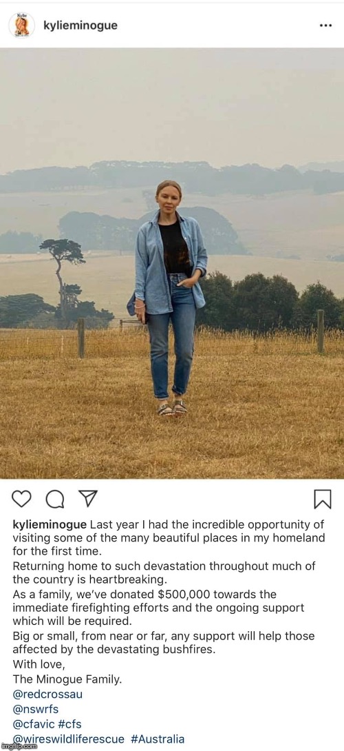 Should put an end to the dumb criticisms of Kylie for daring to have taken photos in Australia at the same time as bushfires | image tagged in australia,wildfires,wildfire,controversy,tourism,celebrity | made w/ Imgflip meme maker