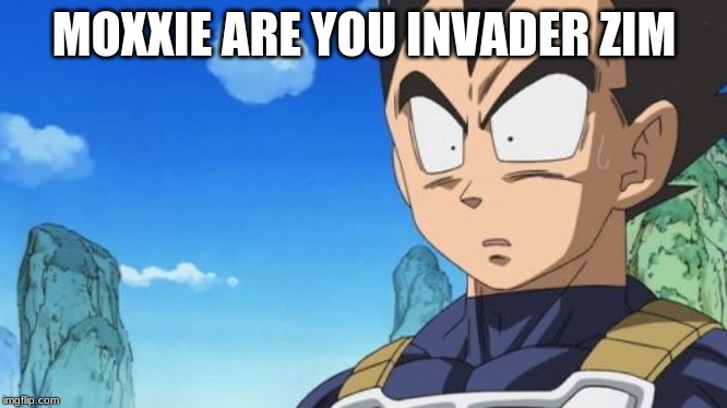 Surprized Vegeta Meme | MOXXIE ARE YOU INVADER ZIM | image tagged in memes,surprized vegeta | made w/ Imgflip meme maker