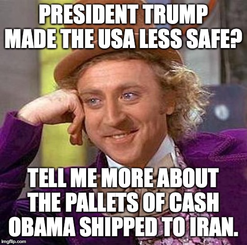 It's like every liberal is a raging hypocrite, or something. | PRESIDENT TRUMP MADE THE USA LESS SAFE? TELL ME MORE ABOUT THE PALLETS OF CASH OBAMA SHIPPED TO IRAN. | image tagged in 2020,iran,terrorism,liberals,unpatriotic,liars | made w/ Imgflip meme maker
