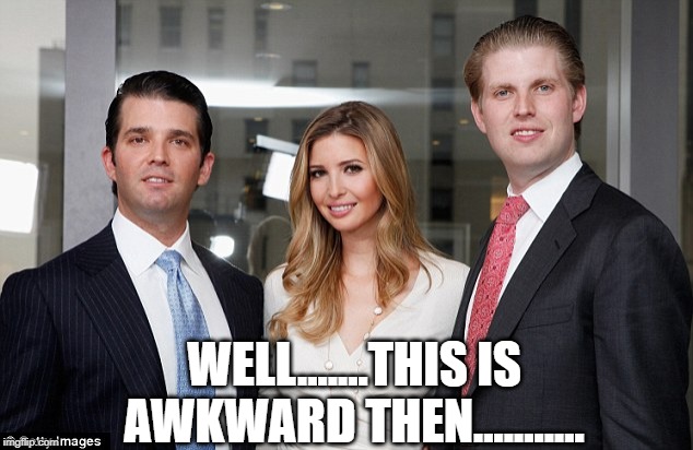 trumps kids | WELL.......THIS IS AWKWARD THEN........... | image tagged in trumps kids | made w/ Imgflip meme maker