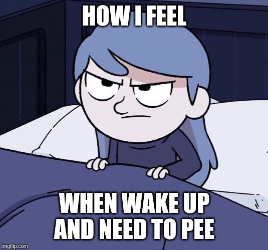Annoyed Hilda | HOW I FEEL; WHEN WAKE UP AND NEED TO PEE | image tagged in annoyed hilda | made w/ Imgflip meme maker