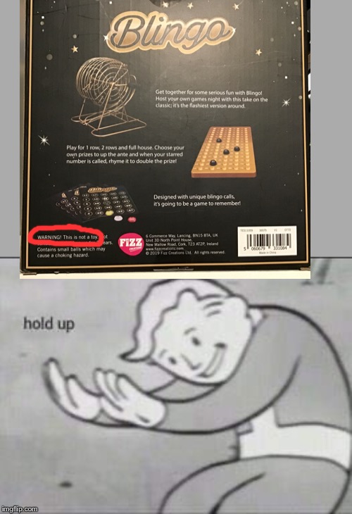 Toy that’s not a toy | image tagged in fallout hold up,blingo | made w/ Imgflip meme maker