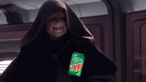 High Quality Emperor Palpatine with Moutain Dew Blank Meme Template