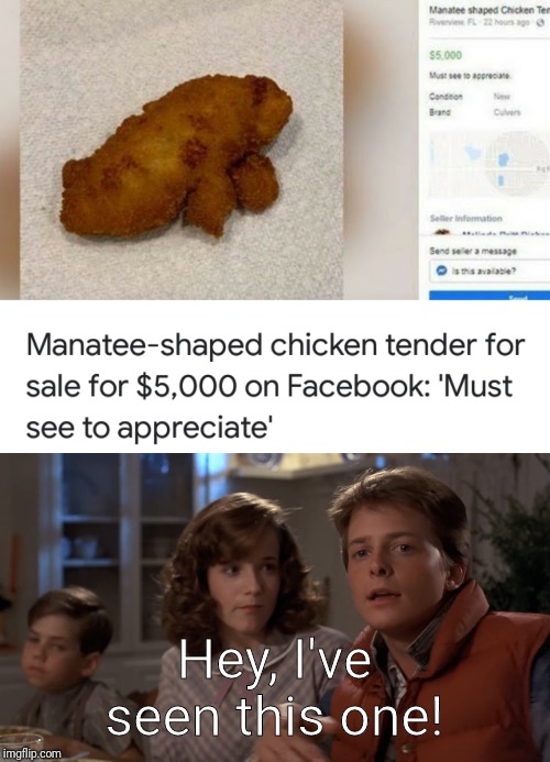 Deja Vu! | Hey, I've seen this one! | image tagged in hey i've seen this one,back to the future,chicken nuggets,memes | made w/ Imgflip meme maker