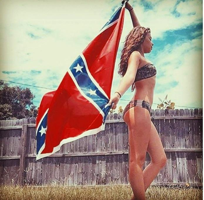 Confederate flag bikini girl woman Blank Meme Template