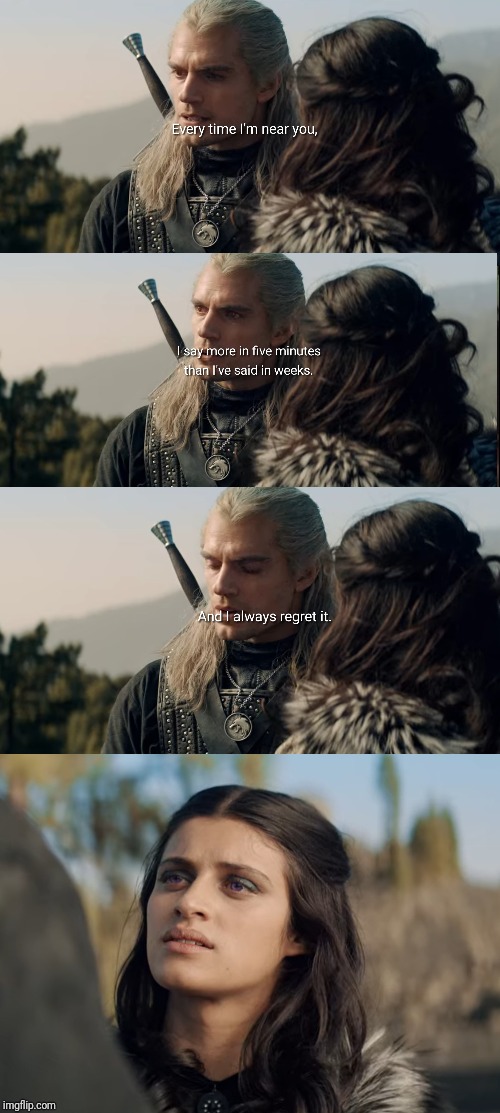 The witcher Yen and Geralt | image tagged in the witcher,geralt,yennefer,season 1,best series 2020,best couple | made w/ Imgflip meme maker