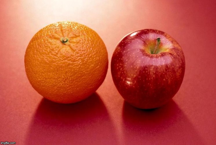 Apples and Oranges | . | image tagged in apples and oranges | made w/ Imgflip meme maker