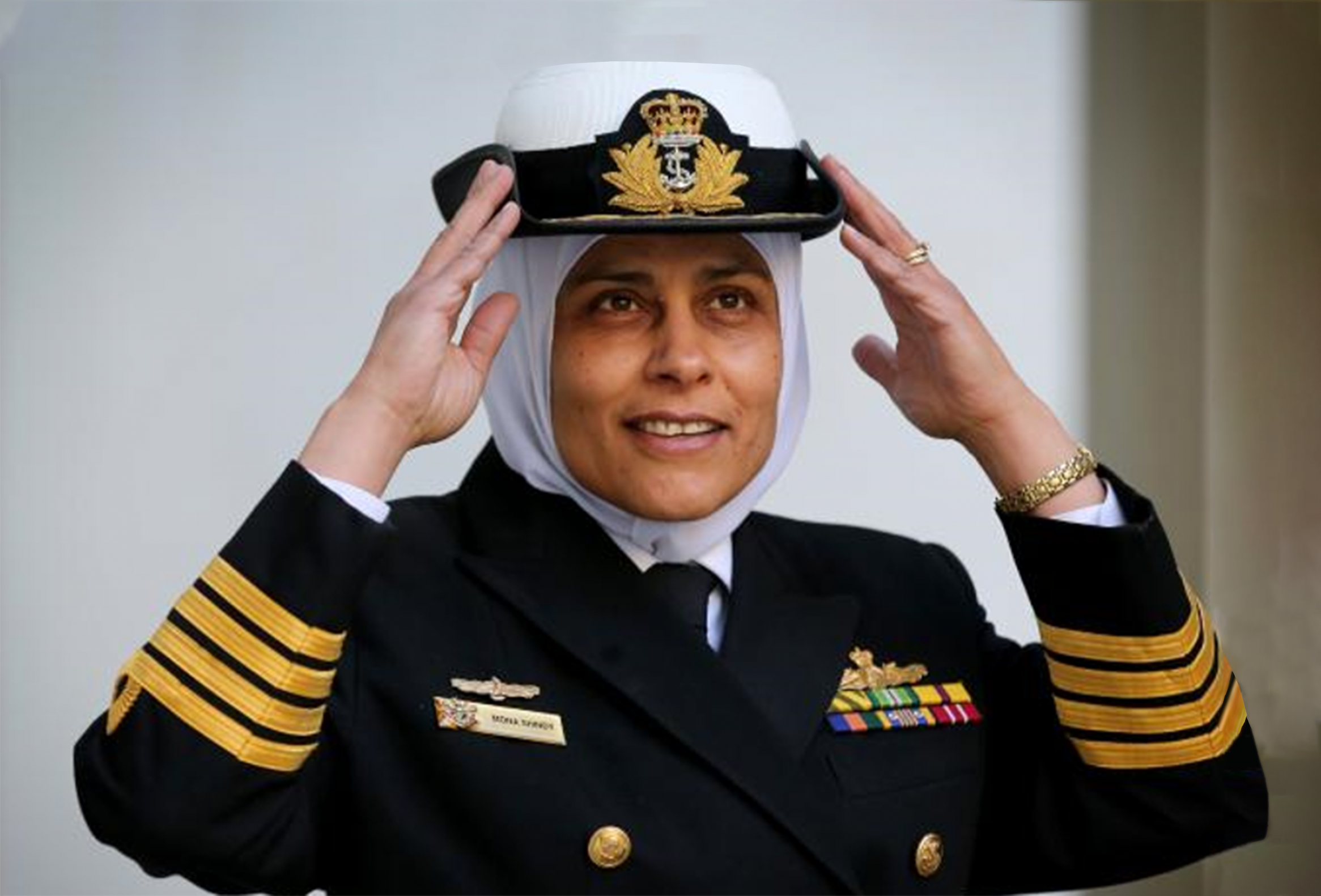 RAN Capt Mona Shindy Promotion can't salute Blank Meme Template