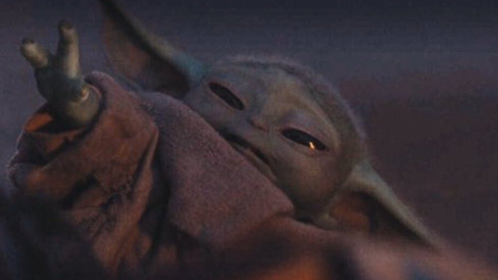 Baby Yoda reaching out Blank Meme Template