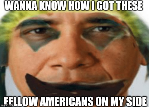 WANNA KNOW HOW I GOT THESE; FELLOW AMERICANS ON MY SIDE | image tagged in meme | made w/ Imgflip meme maker