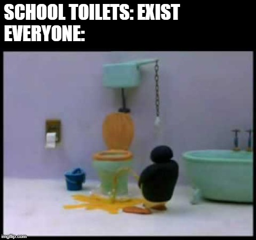 Middle School Restrooms | SCHOOL TOILETS: EXIST
EVERYONE: | image tagged in middle school,restroom,floor | made w/ Imgflip meme maker