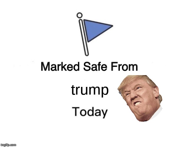 Marked Safe From | trump | image tagged in memes,marked safe from | made w/ Imgflip meme maker