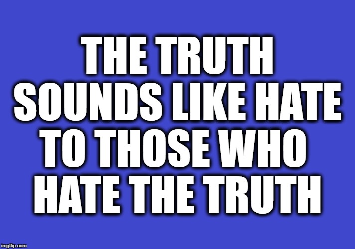 Truth & Hate | THE TRUTH SOUNDS LIKE HATE TO THOSE WHO 
HATE THE TRUTH | image tagged in truth,hate | made w/ Imgflip meme maker