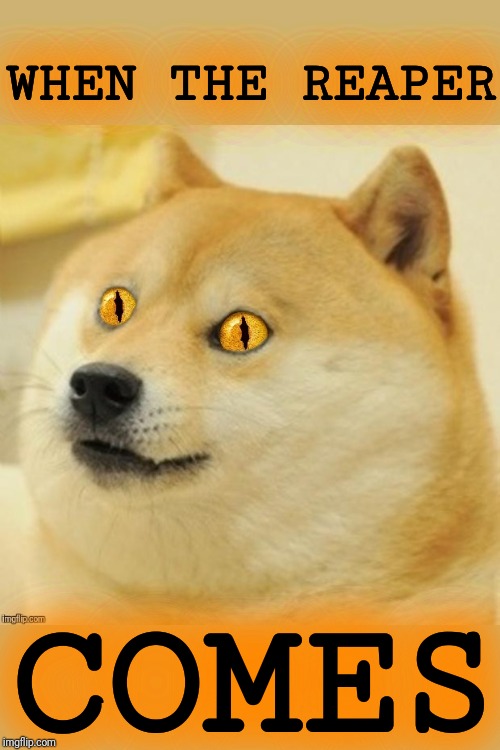 Doge Snake Eyes | WHEN THE REAPER COMES | image tagged in doge snake eyes | made w/ Imgflip meme maker