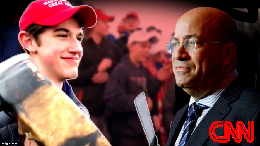 That smile when you have your $275Mn lawsuit settled | image tagged in memes,nick sandmann,covington,cnn,jeff zucker | made w/ Imgflip meme maker