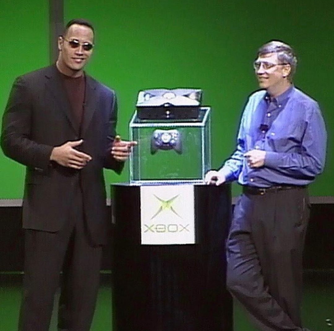High Quality The Rock and Bill Gates Announce Xbox Blank Meme Template