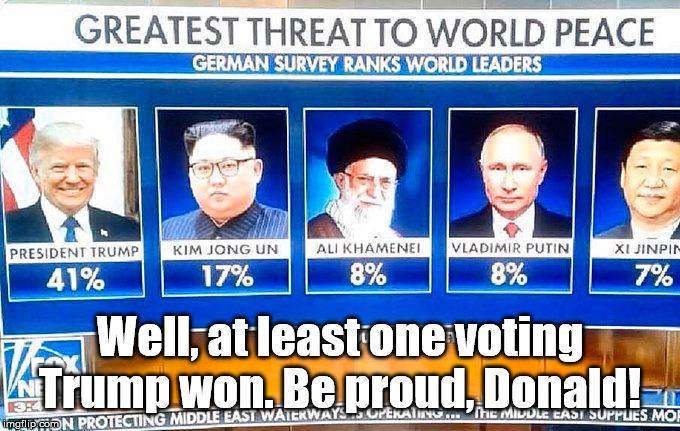 A tweet I found... What do you think? | Well, at least one voting Trump won. Be proud, Donald! | made w/ Imgflip meme maker