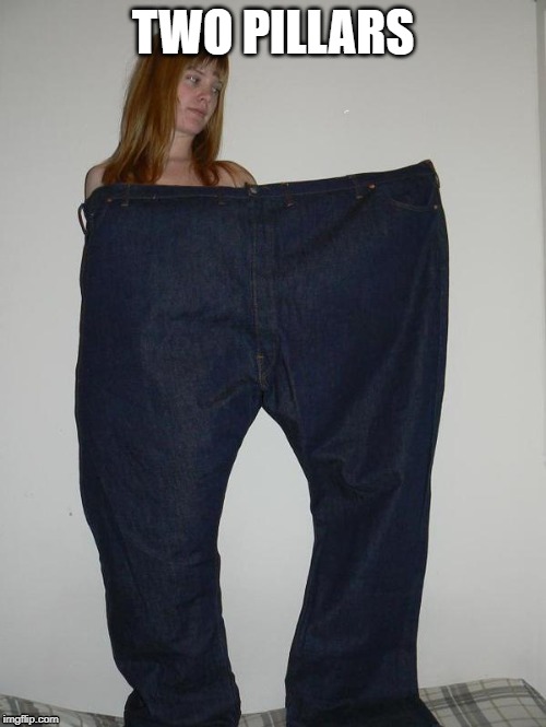 big pants | TWO PILLARS | image tagged in big pants | made w/ Imgflip meme maker