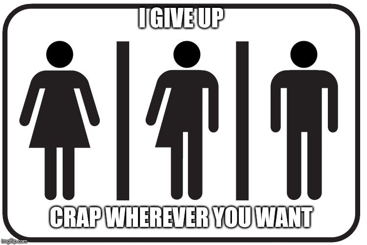 Bathroom | I GIVE UP; CRAP WHEREVER YOU WANT | image tagged in bathroom | made w/ Imgflip meme maker