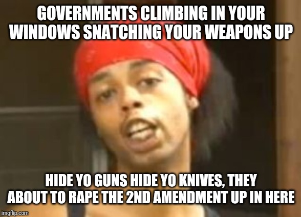 Antoine dodson well obviously | GOVERNMENTS CLIMBING IN YOUR WINDOWS SNATCHING YOUR WEAPONS UP; HIDE YO GUNS HIDE YO KNIVES, THEY ABOUT TO RAPE THE 2ND AMENDMENT UP IN HERE | image tagged in antoine dodson well obviously | made w/ Imgflip meme maker